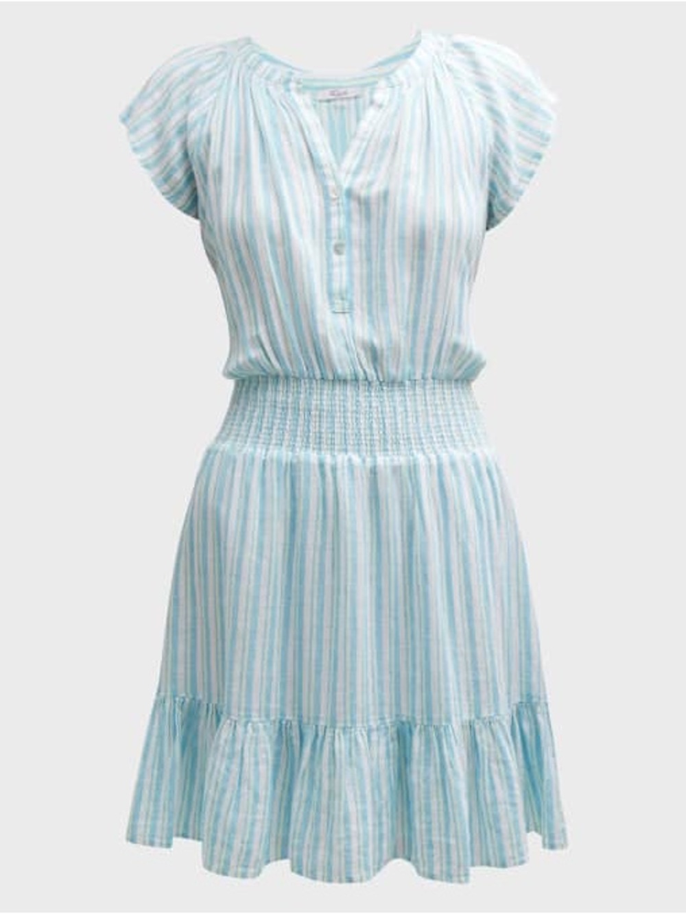 Rails Augustine Light Blue Striped Smocked-Waist Mini Dress Size XS - Picture 6 of 12